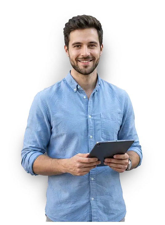 Clinical Speed specialist holding a tablet